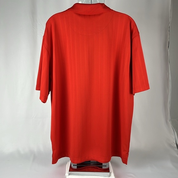Men’s PGA Tour Golf Polo Vertical Striped Shirt XL Red - Picture 2 of 13